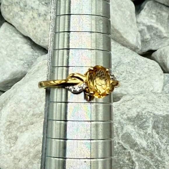 Brazilian Citrine Ring 1.25CTW 14K YG Over 925 Silver Sz 9 NWT - Picture 13 of 17